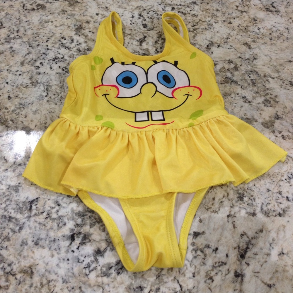 Nickelodeon SpongeBob Yellow One-Piece Girls Swimsuit